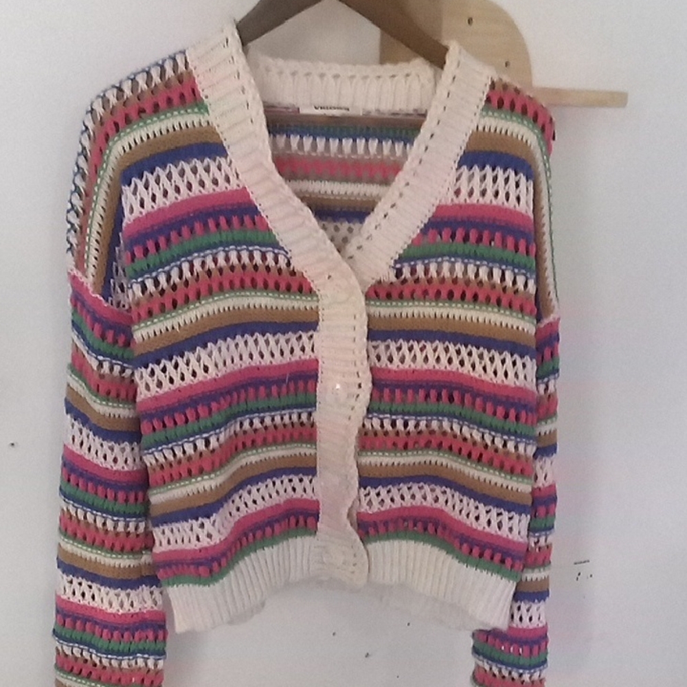 Vigoss Colorful Striped Women's Cardigan